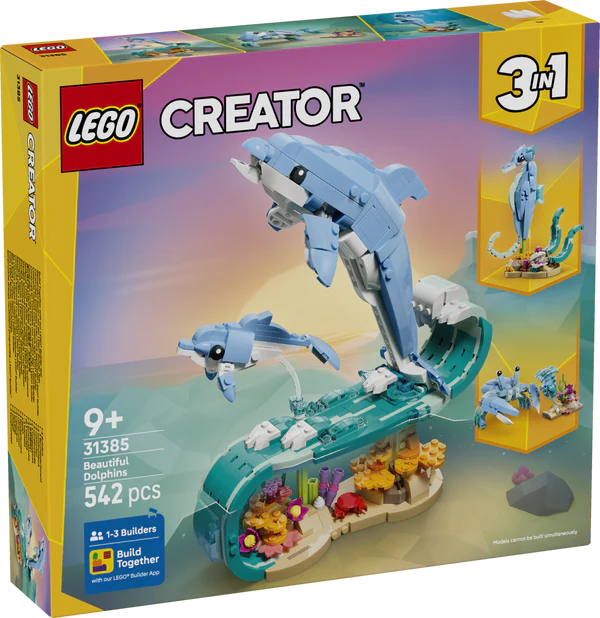 LEGO® Creator 3-in-1 Sea Animals 31385: Beautiful Dolphins