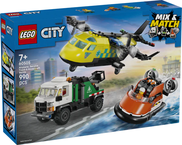 LEGO® City 60505 Airplane, Service Truck & Hovercraft Remix